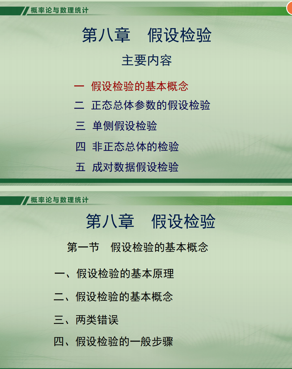 概率论课件第八章封面